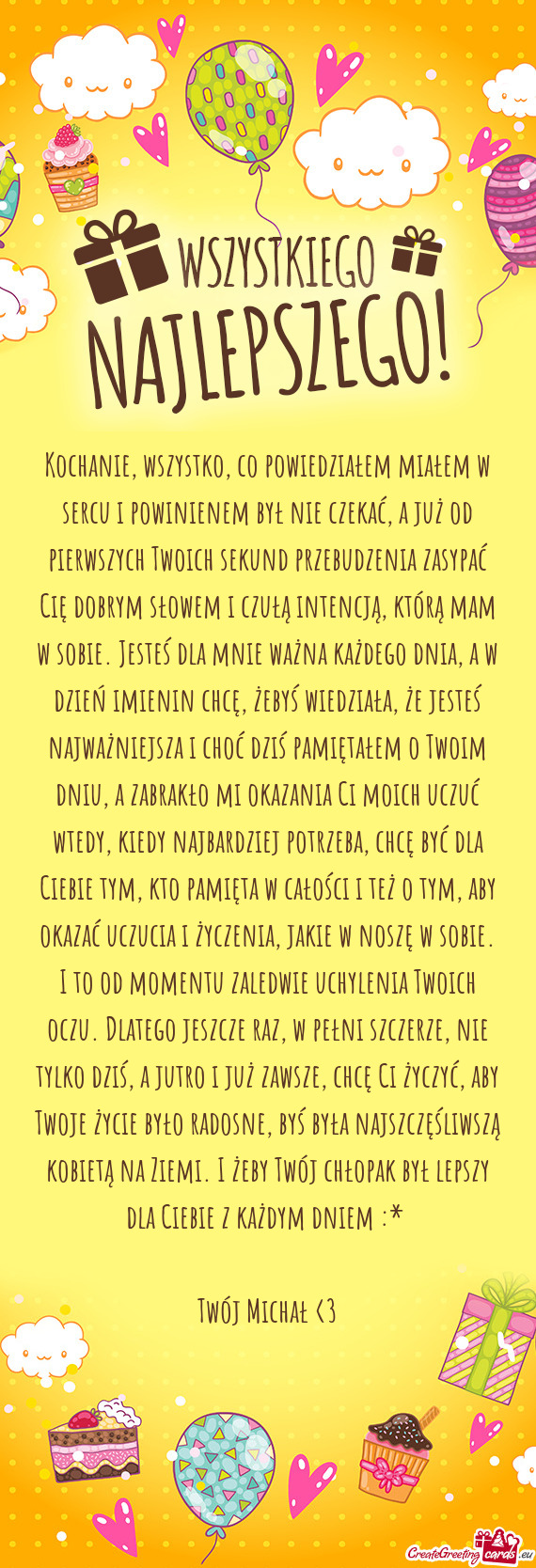 Zych Twoich sekund przebudzenia zasypać Cię dobrym słowem i czułą intencją, którą mam w sobi