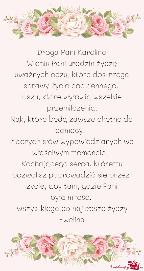 Życie, aby tam, gdzie Pani