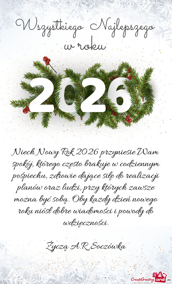 Życzą A.R Soczówka