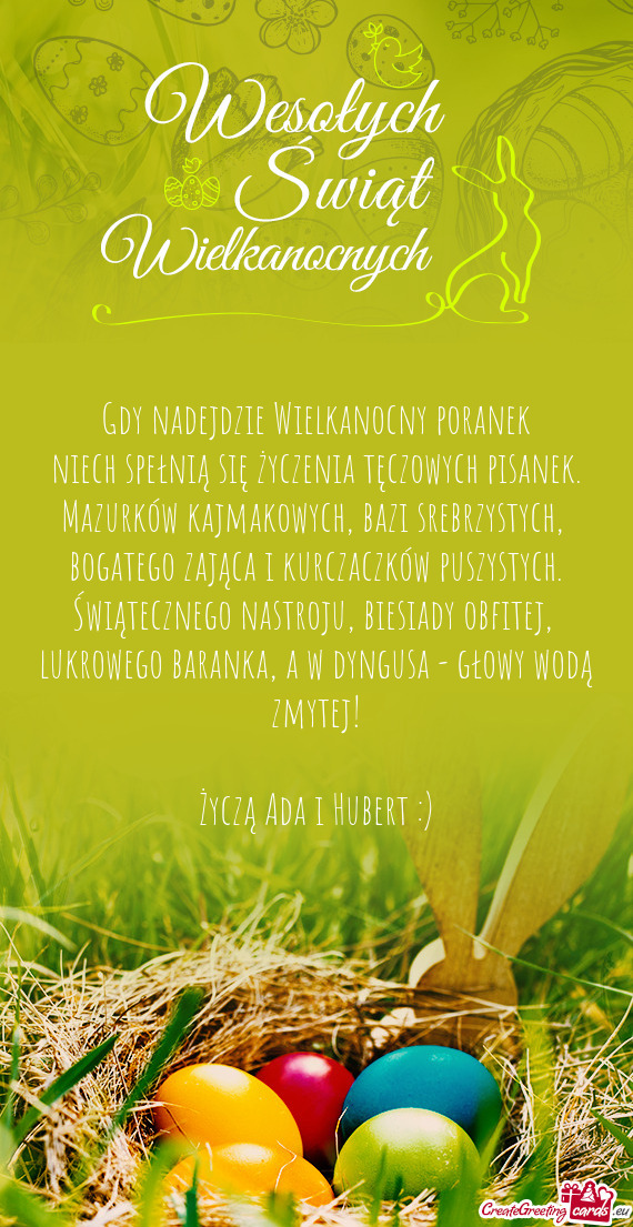 Życzą Ada i Hubert :)