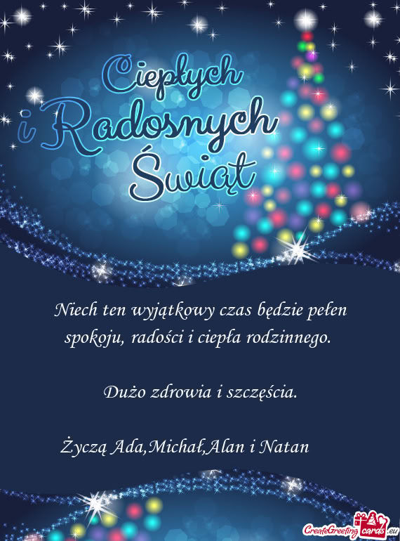 Życzą Ada,Michał,Alan i Natan🎄🎁