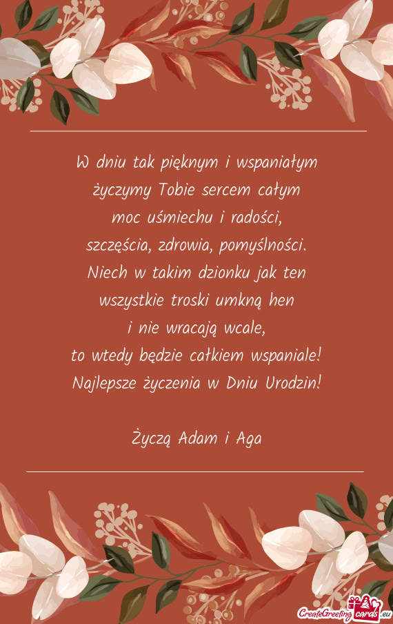 Życzą Adam i Aga