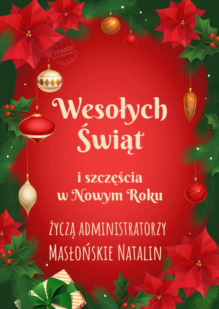 Życzą administratorzy Masłońskie Natalin