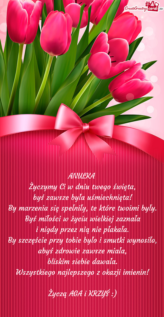 Życzą AGA i KRZYŚ :)