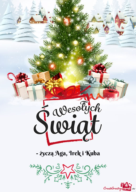 Życzą Aga, Irek i Kuba