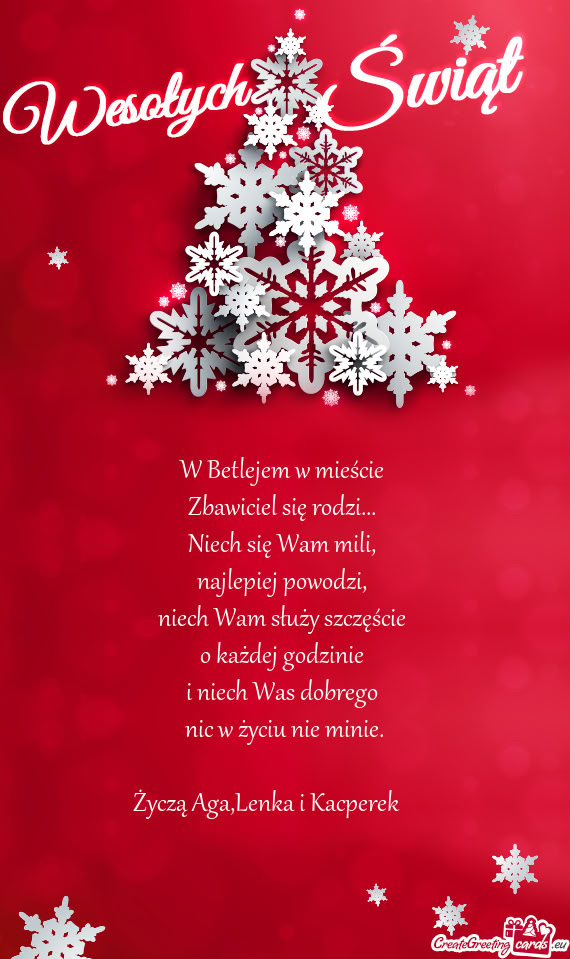 Życzą Aga,Lenka i Kacperek ❤️🎄