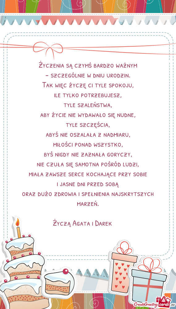 Życzą Agata i Darek 💯🎂🍾😘💐