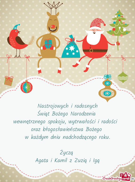 Życzą Agata i Kamil z Zuzią i Igą