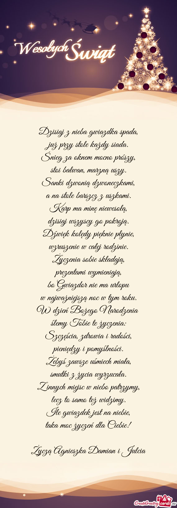 Życzą Agnieszka Damian i Julcia