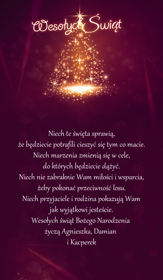 Życzą Agnieszka, Damian