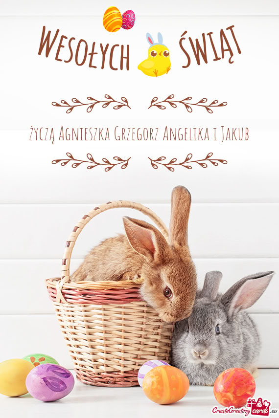 życzą Agnieszka Grzegorz Angelika i Jakub