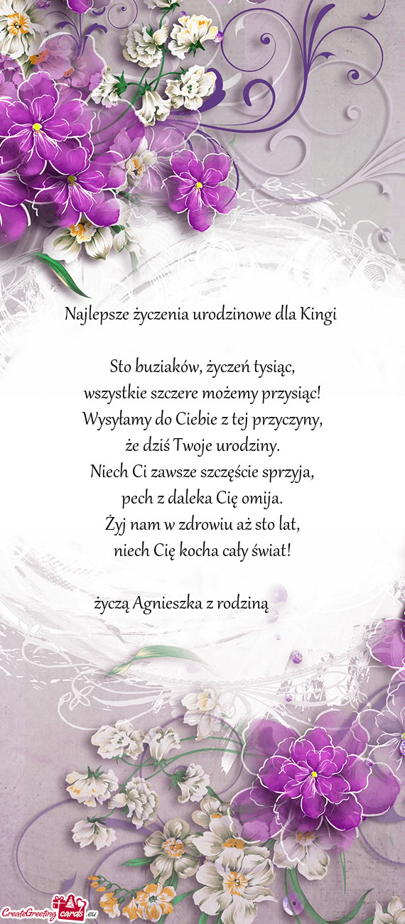 Życzą Agnieszka z rodziną ❤️💐🎂🎉