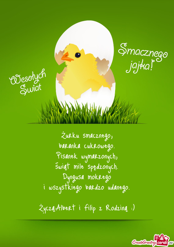 Życzą:Albert i Filip z Rodziną :)