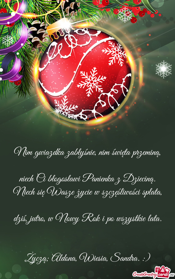 Życzą; Aldona, Wiesia, Sandra. :)