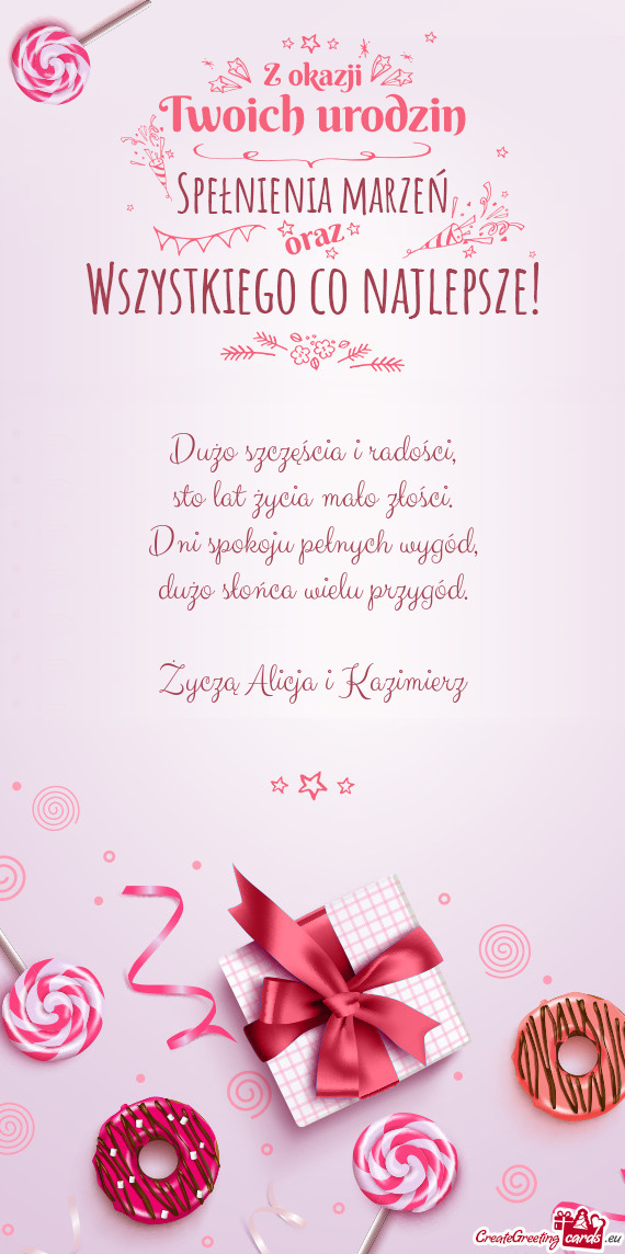 Życzą Alicja i Kazimierz