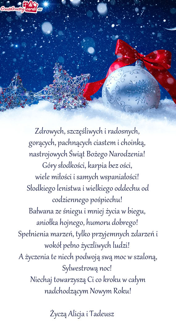 Życzą Alicja i Tadeusz 🎄🎄🎄