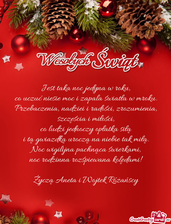 Życzą Aneta i Wojtek Różańscy