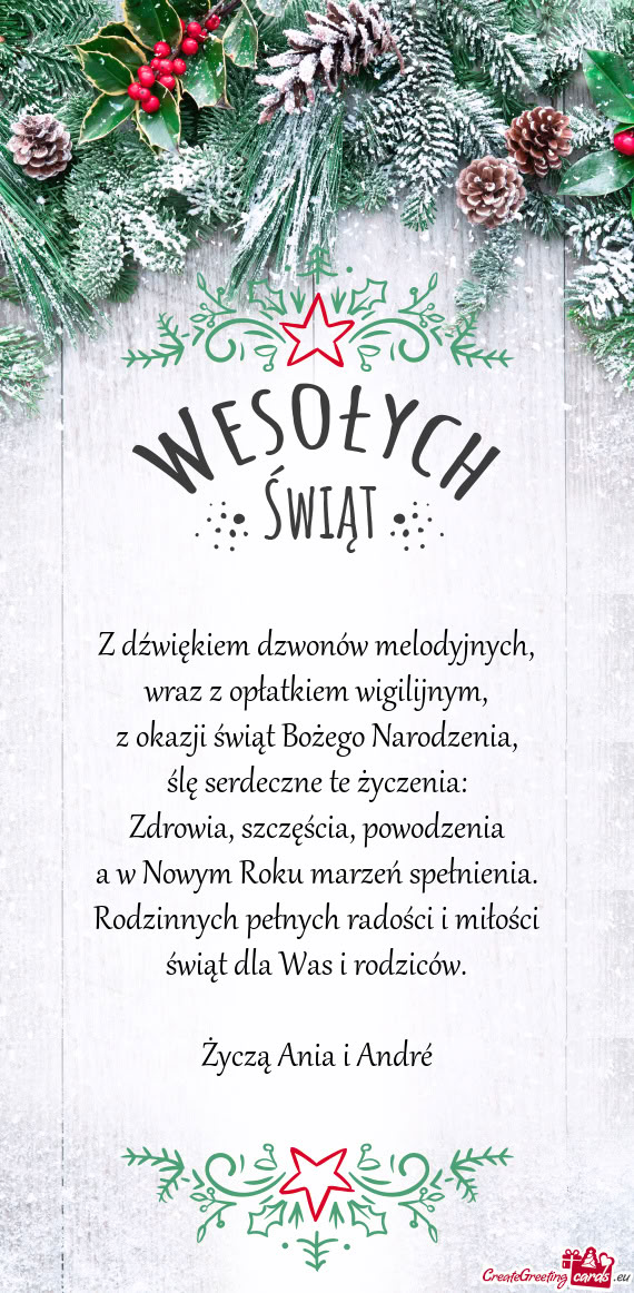 Życzą Ania i André