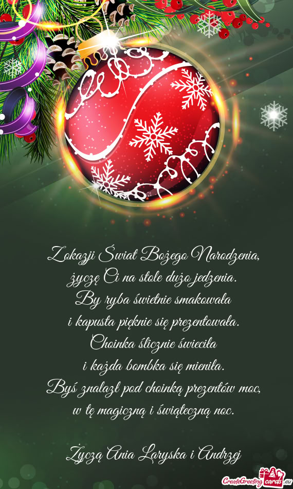 Życzą Ania Laryska i Andrzej