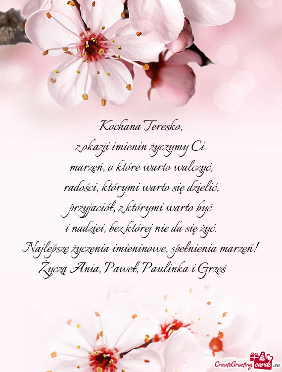 Życzą Ania, Paweł, Paulinka i Grześ 😘❤️🎉🍰