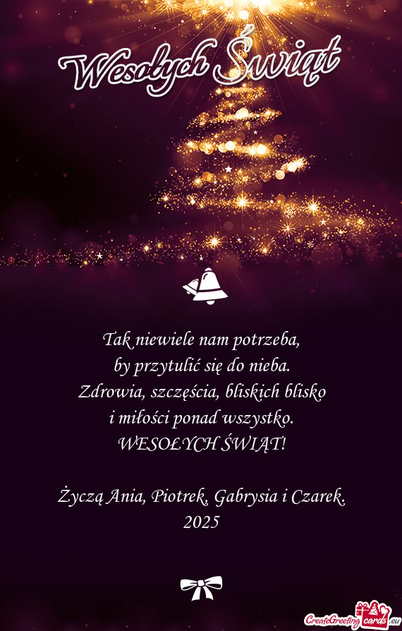 Życzą Ania, Piotrek, Gabrysia i Czarek