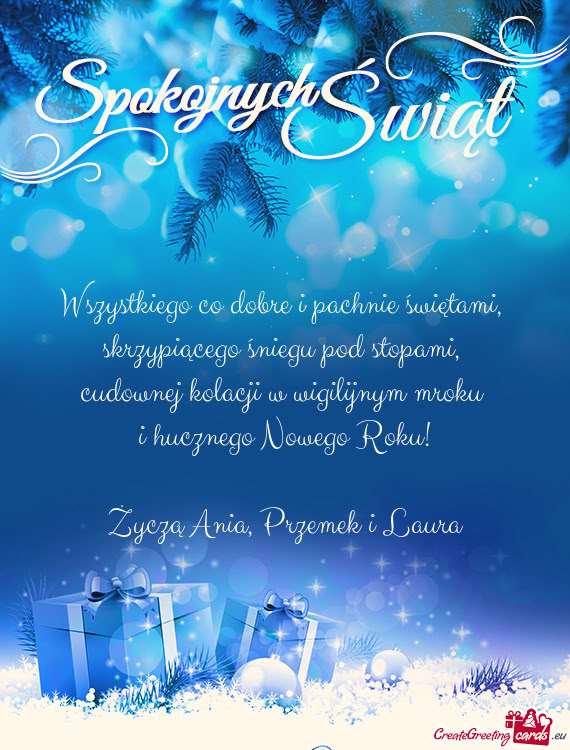 Życzą Ania, Przemek i Laura