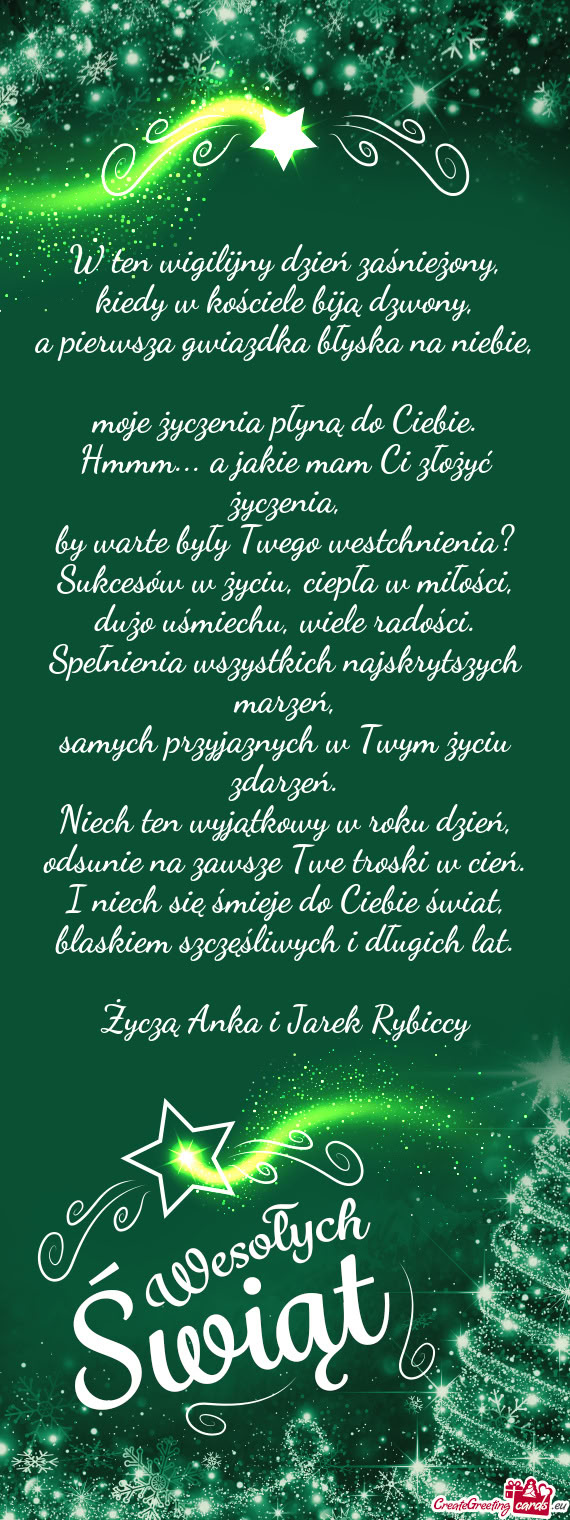 Życzą Anka i Jarek Rybiccy