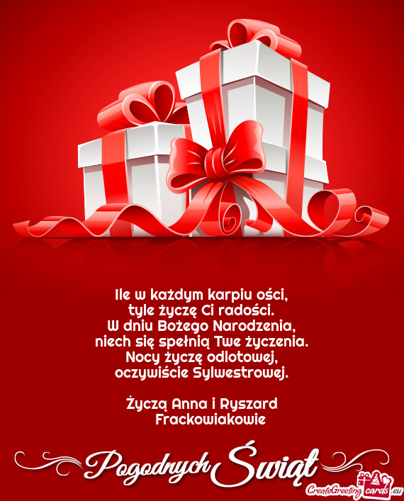 Życzą Anna i Ryszard