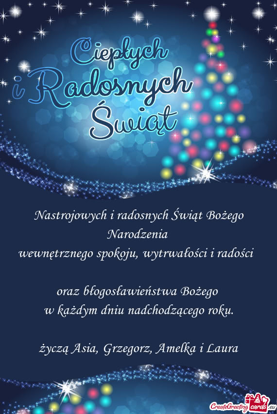 Życzą Asia, Grzegorz, Amelka i Laura