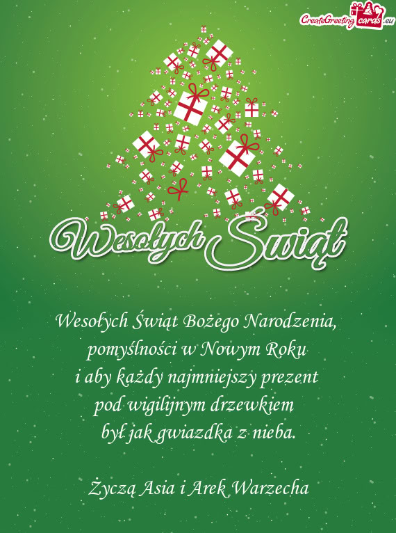 Życzą Asia i Arek Warzecha