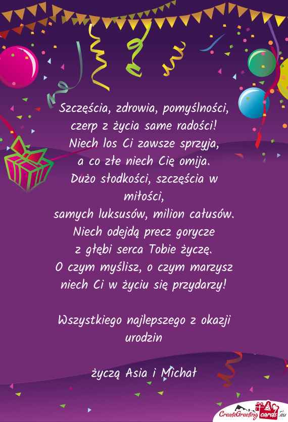 Życzą Asia i Michał