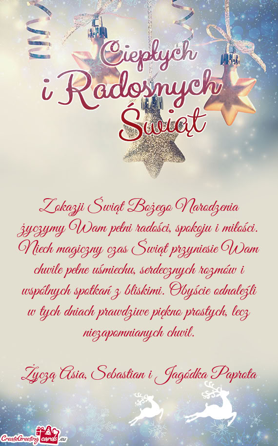 Życzą Asia, Sebastian i Jagódka Paprota