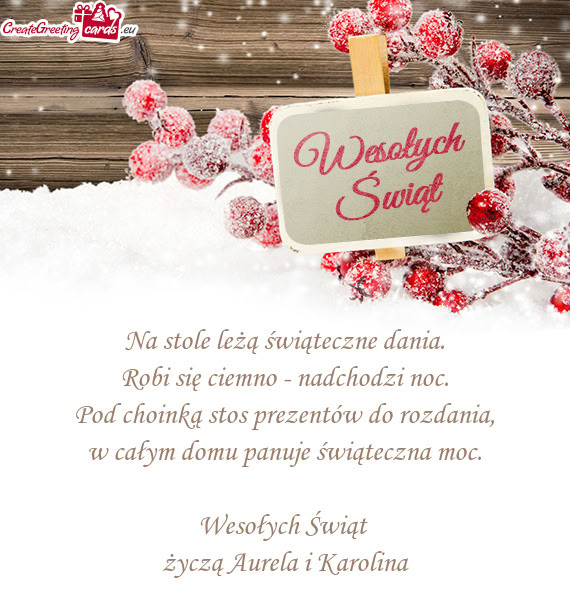 Życzą Aurela i Karolina