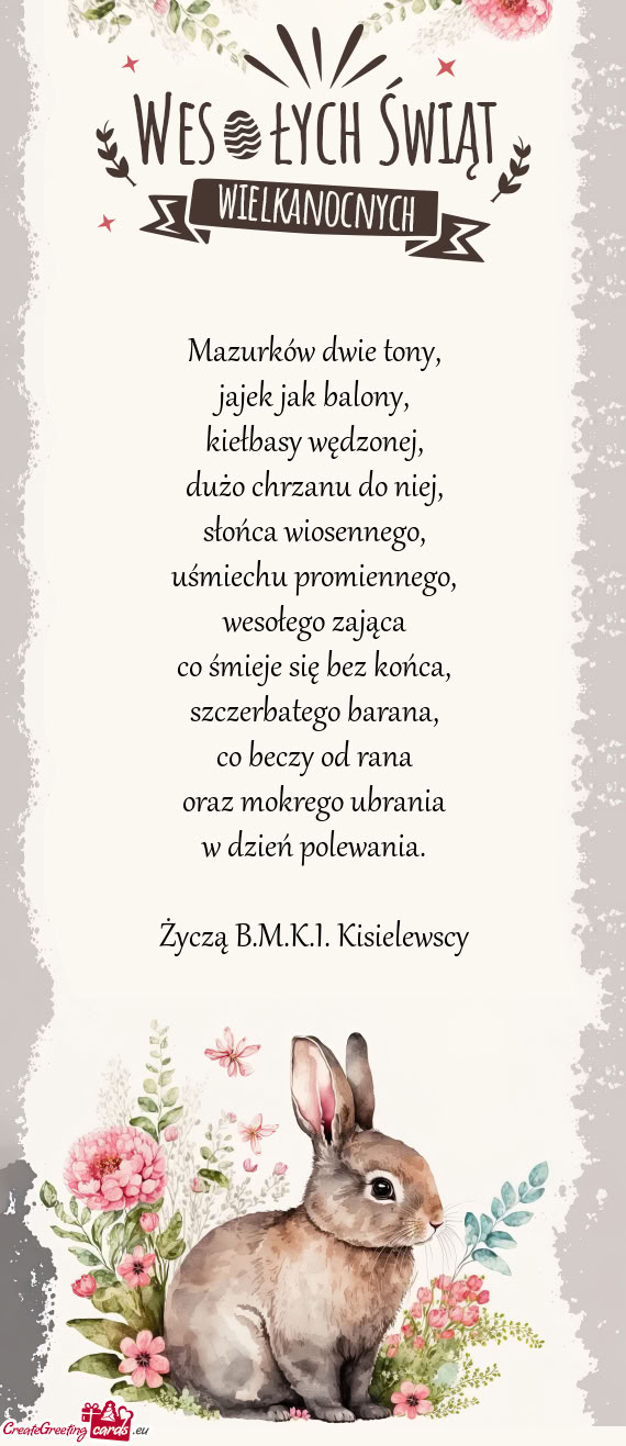 Życzą B.M.K.I. Kisielewscy