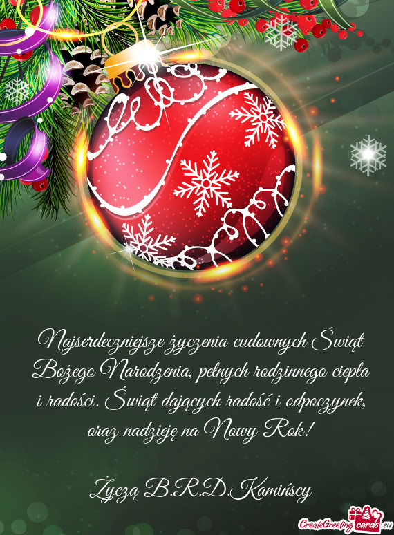 Życzą B.R.D.Kamińscy