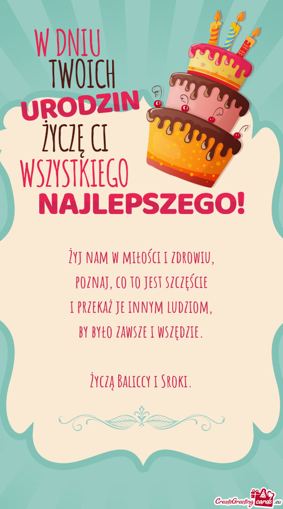Życzą Baliccy i Sroki