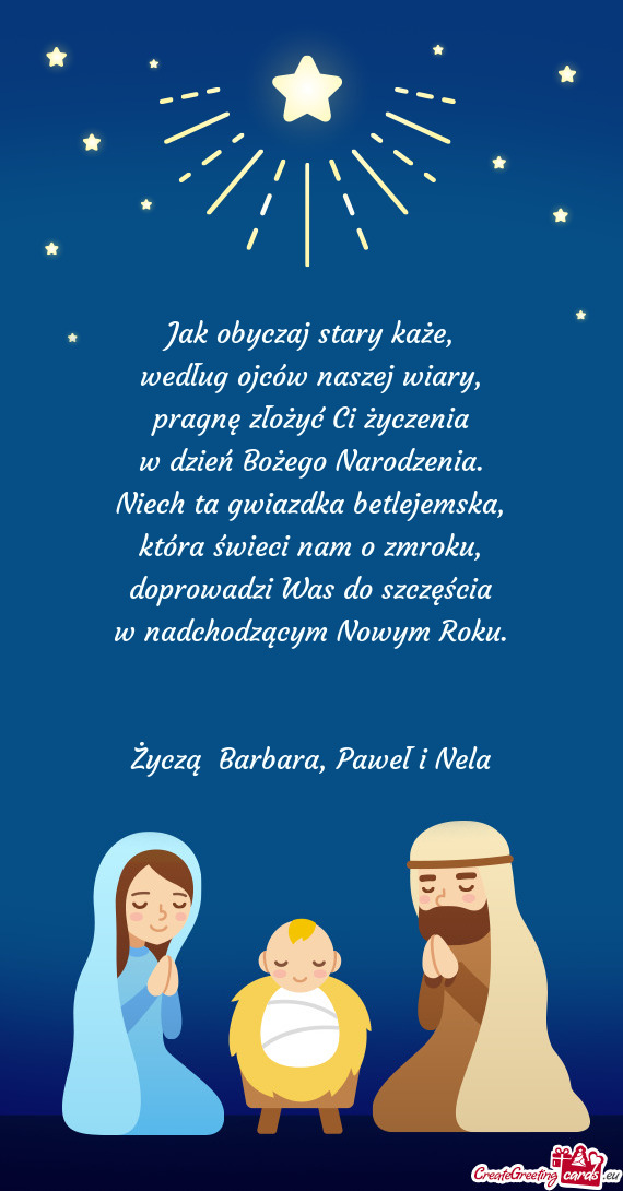 Życzą Barbara, Paweł i Nela