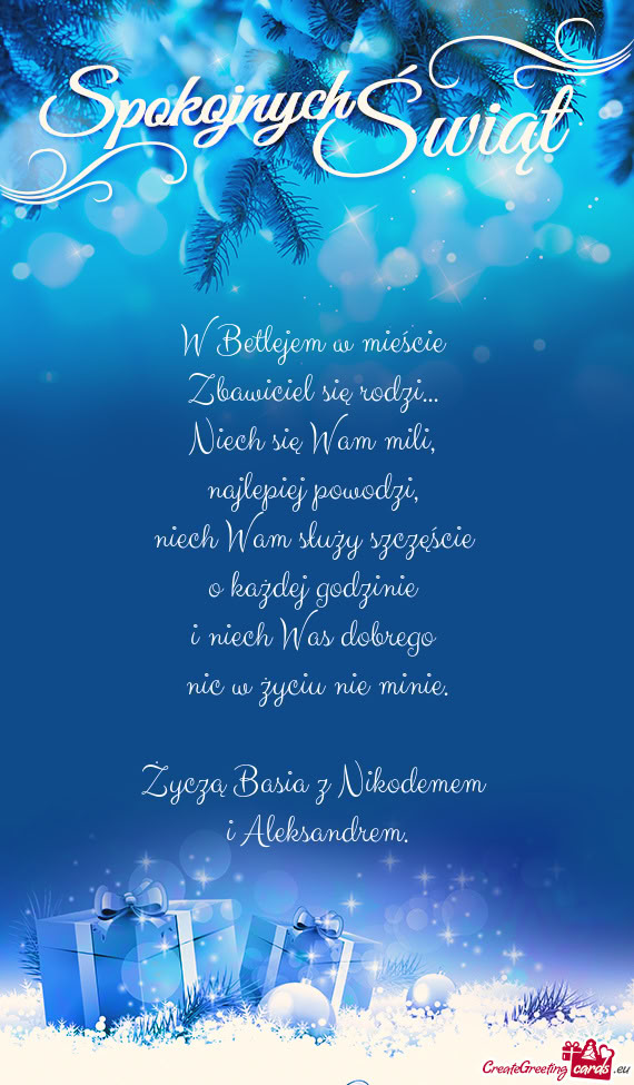 Życzą Basia z Nikodemem