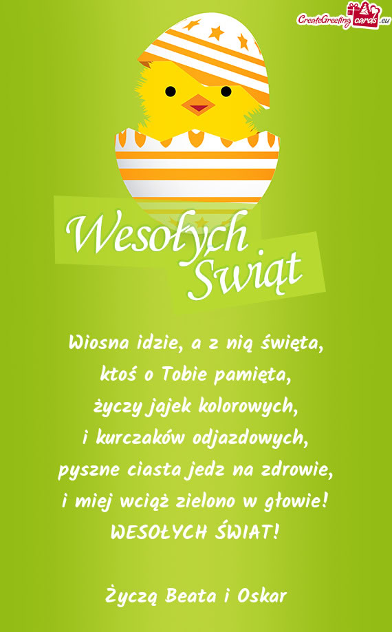 Życzą Beata i Oskar