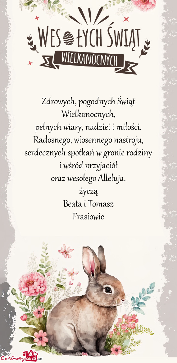 Życzą Beata i Tomasz Frasiowie