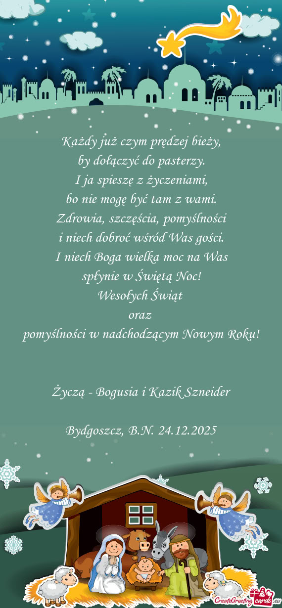 Życzą - Bogusia i Kazik Szneider