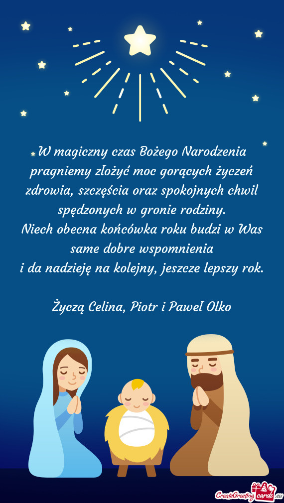 Życzą Celina, Piotr i Paweł Olko