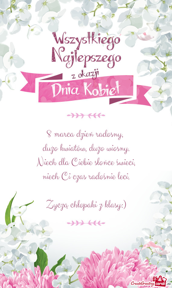 Życzą chłopaki z klasy:)