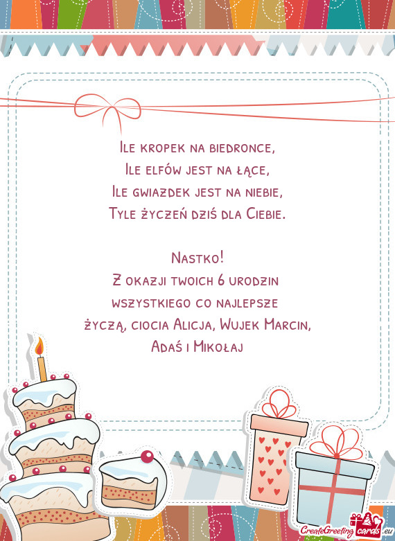 Życzą, ciocia Alicja, Wujek Marcin