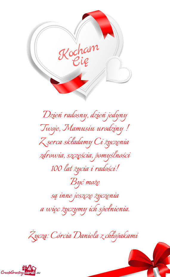 Życzą: Córcia Daniela z chłopakami 💋