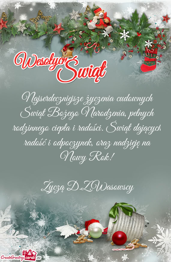 Życzą D.Z.Wasowscy