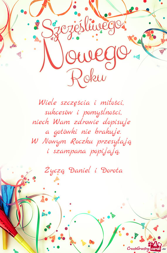 Życzą Daniel i Dorota