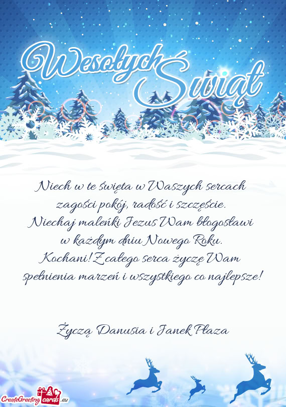 Życzą Danusia i Janek Płaza