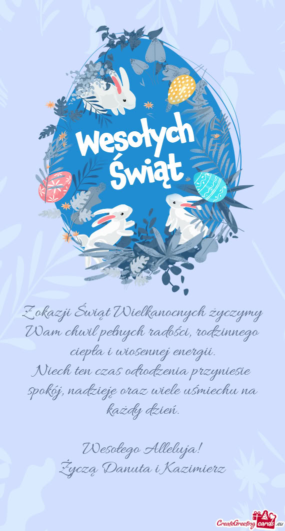 Życzą Danuta i Kazimierz