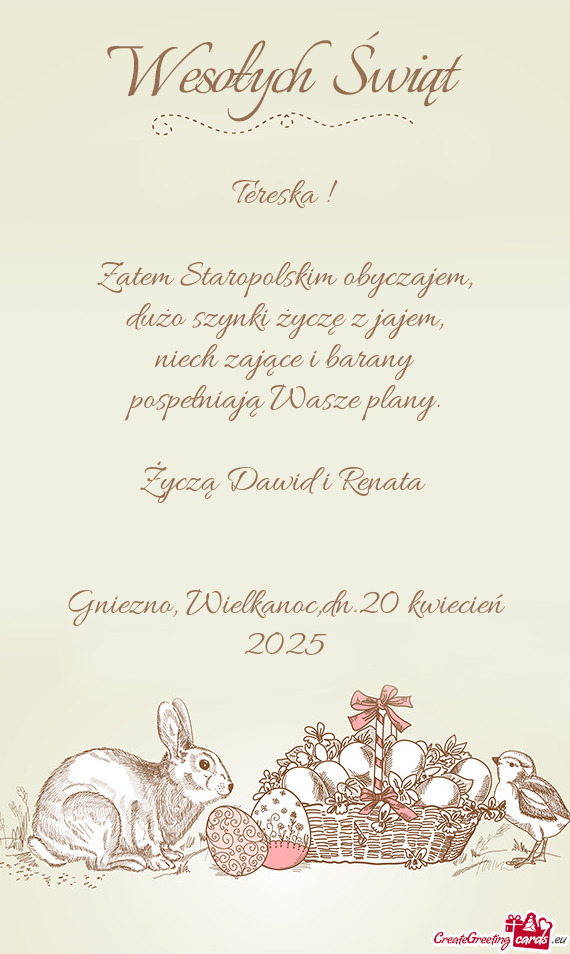 Życzą Dawid i Renata